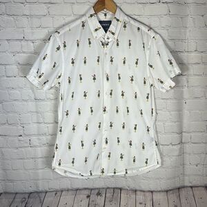 Bonobos Mens Hula Girl‎ Slim Fit Short Sleeve Shirt size M Medium All over Print